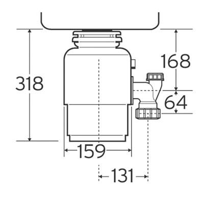 Схема встраивания для бытового измельчителя InSinkErator ISE 46-2
