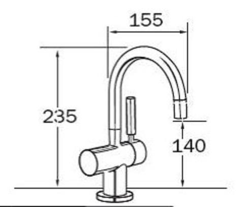 Чертеж с указанием размеров для аксессуара InSinkErator F-HC3300С